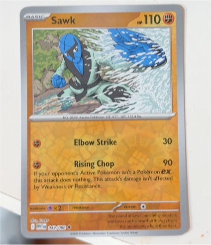 2025 Pokémon #049 Sawk — front