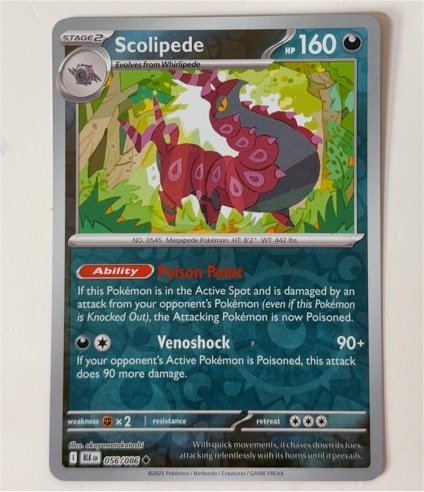 2025 Pokémon Black Bolt #056 Scolipede — front