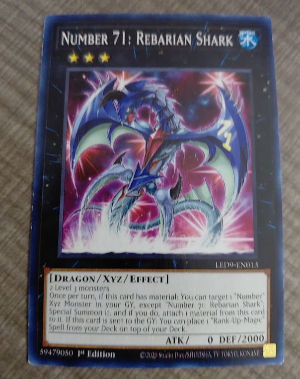 Yu-Gi-Oh! Number 71: Rebarian Shark LED9-EN013 — front