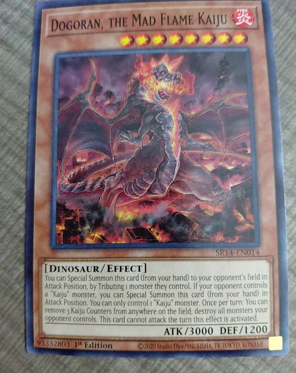 2020 Yu-Gi-Oh! SR14-EN014 Dogoran, the Mad Flame Kaiju — front
