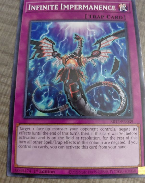 2020 Yugioh SR14-EN039 Infinite Impermanence — front