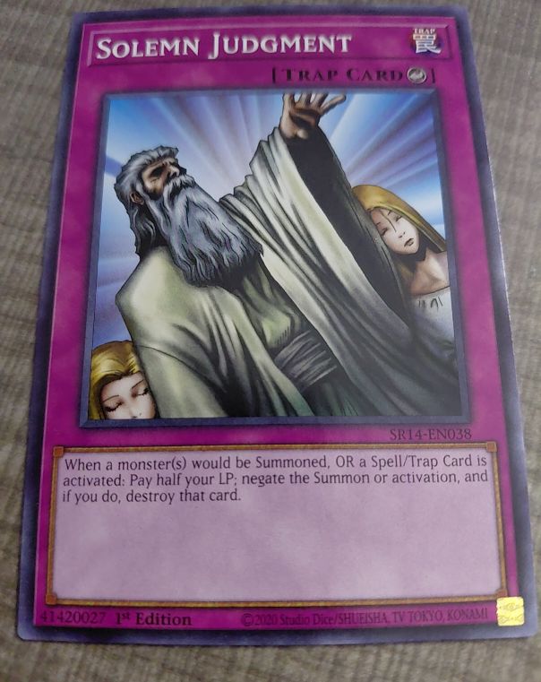 2020 Yu-Gi-Oh! SR14-EN038 Solemn Judgment — front