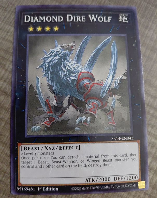 2020 Yu-Gi-Oh! SR14-EN042 Diamond Dire Wolf — front