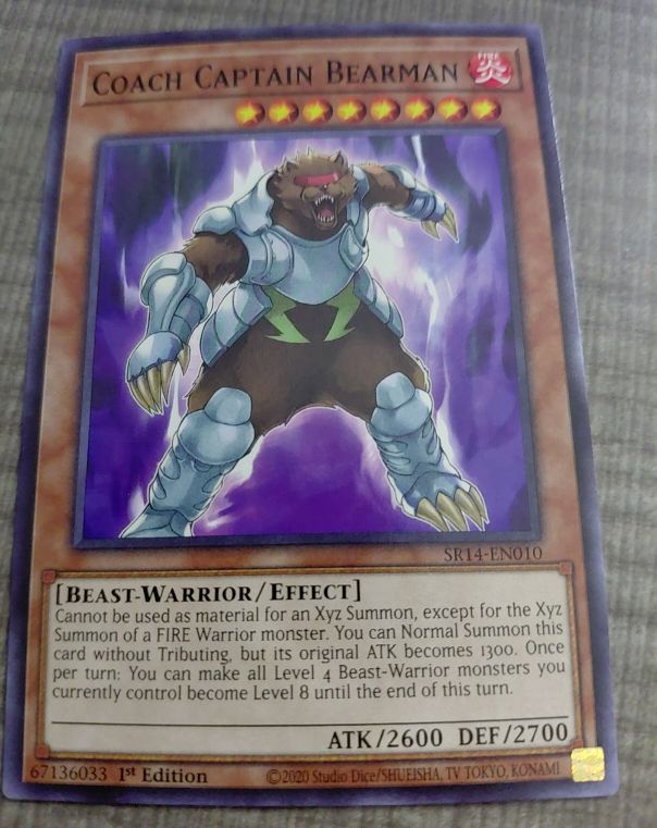 2020 Yu-Gi-Oh! SR14-EN010 Coach Captain Bearman — front