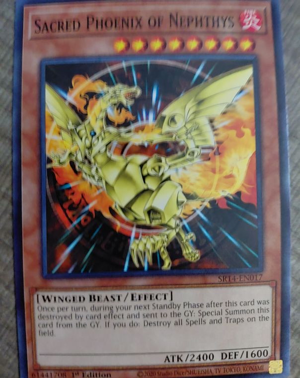 2020 Yu-Gi-Oh! SR14-EN017 Sacred Phoenix of Nephthys — front