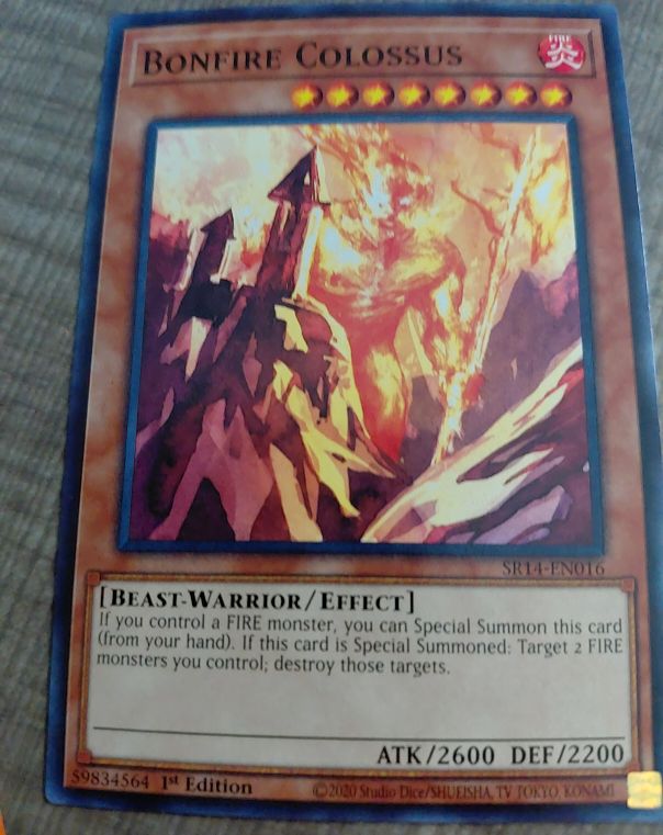 2020 Yu-Gi-Oh! SR14-EN016 Bonfire Colossus — front