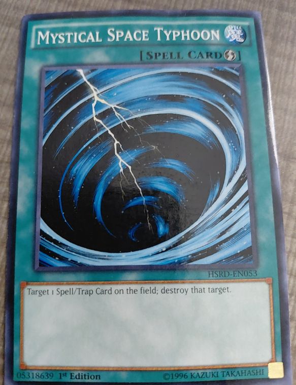 1996 Yu-Gi-Oh! HSRD-EN053 Mystical Space Typhoon — front