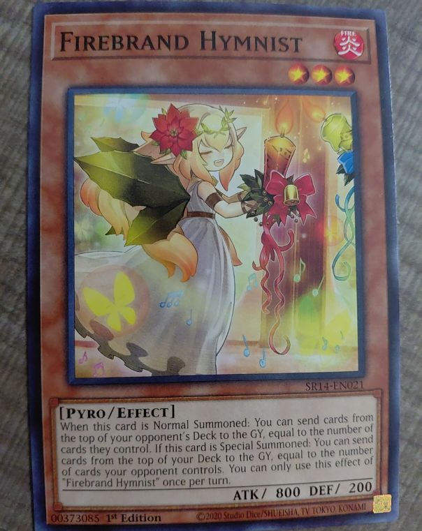 2020 Yu-Gi-Oh! SR14-EN021 Firebrand Hymnist — front