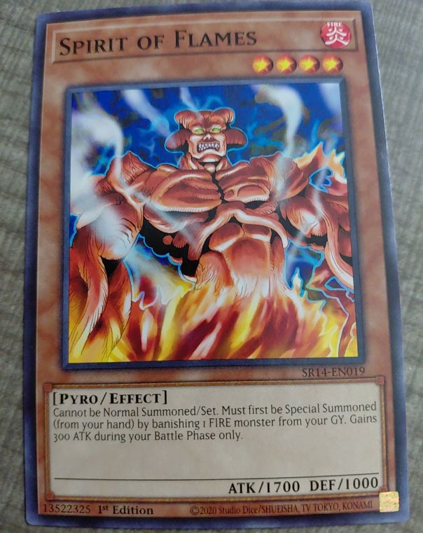 2020 Yu-Gi-Oh! SR14-EN019 Spirit of Flames — front