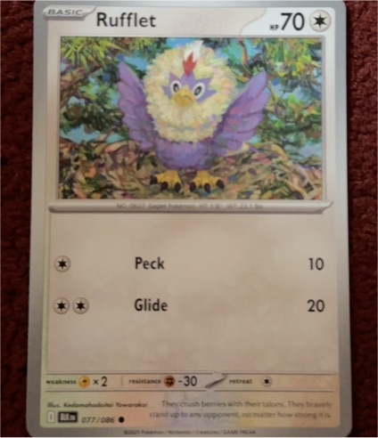 2023 Pokémon Scarlet & Violet Black Bolt #077 Rufflet — front