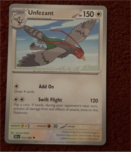 2025 Pokémon TCG #073 Unfezant — front