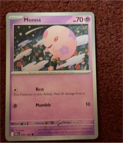 2023 Pokémon Scarlet & Violet Black Bolt #035 Munna — front