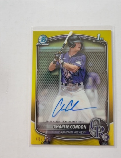 2025 Bowman Chrome #CPA-CC Charlie Condon — front
