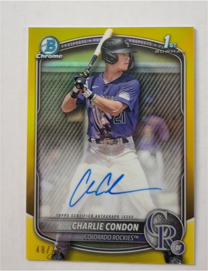 2025 Bowman Chrome #BCP-75 Charlie Condon — front