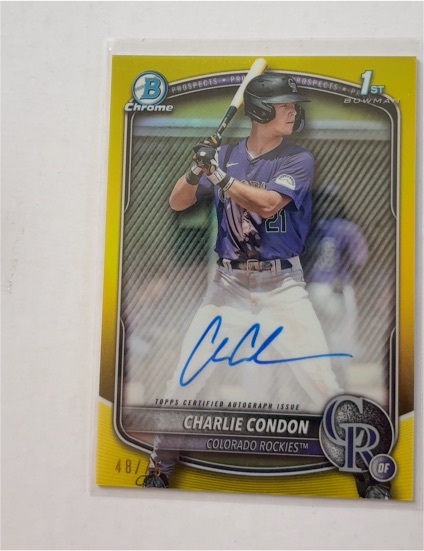 2025 Bowman Chrome Prospect Autographs #CPA-CC Charlie Condon — front