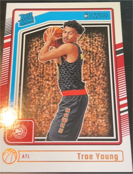 2024-25 Panini Donruss Rated Rookie Oversized Box Topper #3 Trae Young — front