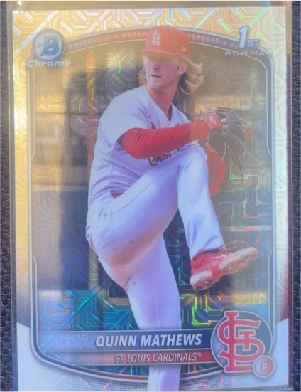 2025 Bowman Chrome Prospects #BCP-25 Quinn Mathews — front