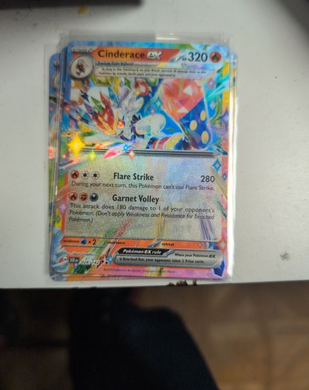 2024 Pokémon TCG Scarlet & Violet Stellar Crown #028 Cinderace EX — front