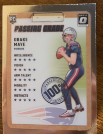 2024 Panini Donruss Optic #4 Drake Maye Passing Grade Rookie Card — front