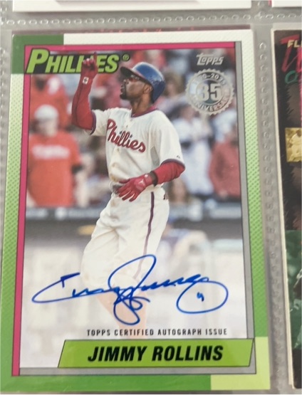 2025 Topps Series 1 - 1990 Topps Baseball Autographs Jimmy Rollins #90A-JRO — front