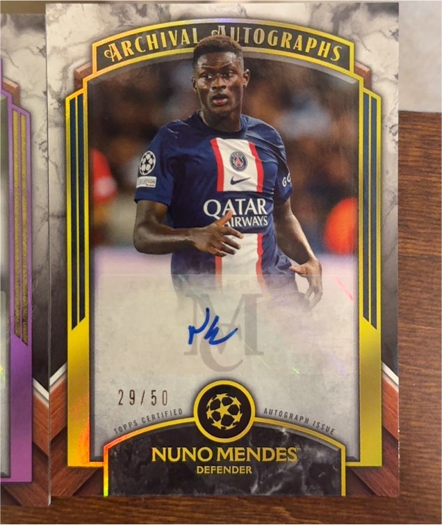 2023 Topps Museum Collection Archival Autographs #29/50 Nuno Mendes — front