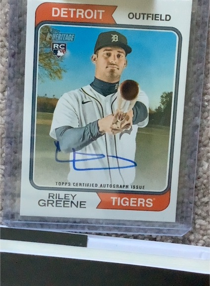 2023 Topps Heritage #48 Riley Greene — front
