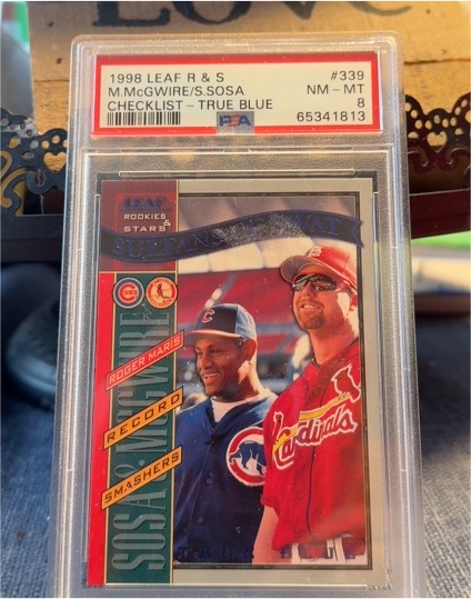 1998 Leaf Rookies & Stars #339 Mark McGwire/Sammy Sosa Checklist True Blue — front