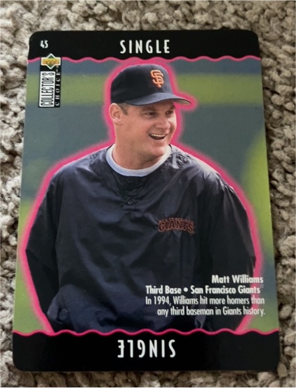 1996 Collector's Choice You Make the Play Single #45b Matt Williams — front