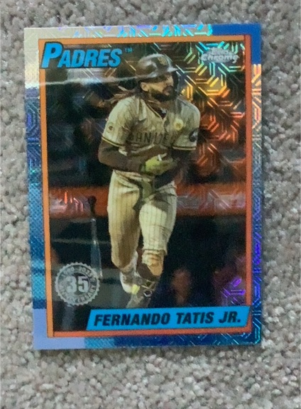 2025 Topps Series 1 1990 Topps Chrome Silver Pack Mojo #T90C-12 Fernando Tatis Jr. — front