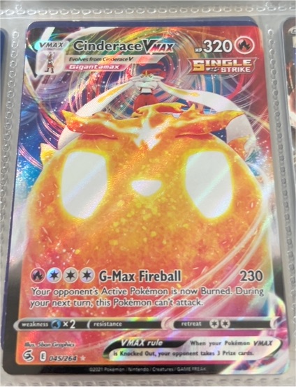 2021 Pokémon SWSH Fusion Strike #045 Cinderace VMAX — front