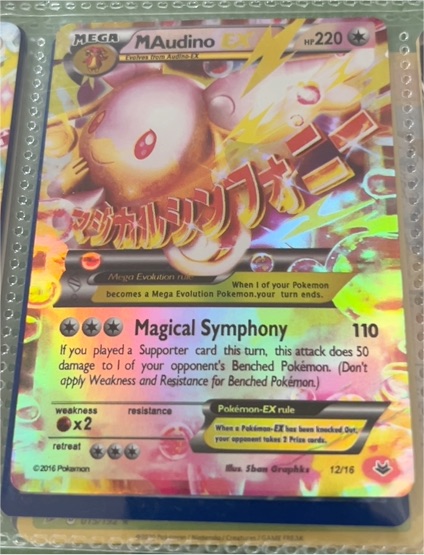 2016 Pokémon XY Fates Collide #85 Mega M Audino EX — front