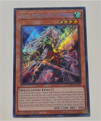 2020 Yu-Gi-Oh! BEMM-EN024 Avance, Swordsman of the Nekroz — front