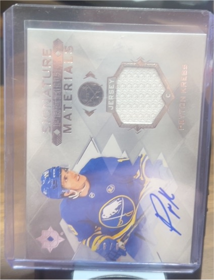 2023-24 Upper Deck Ultimate Collection Signature Premium Materials #UMS-PK Peyton Krebs — front