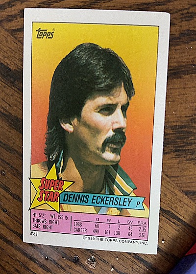 1989 Topps Super Star Sticker #31 Dennis Eckersley — front