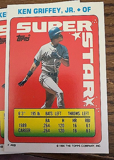 1990 Topps #49 Ken Griffey Jr. Stickerback Super Star — front