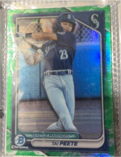 2024 Bowman Chrome Prospects Lunar Glow Refractor #BCP-9 Tai Peete — front