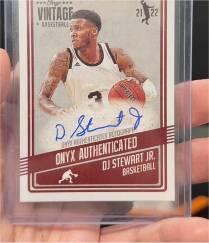 2021-22 Onyx Vintage #VAST DJ Stewart Jr. Autograph — front