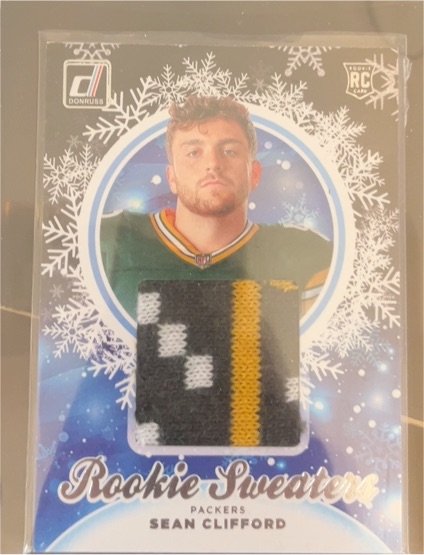 2023 Panini Donruss #HS-SCL Sean Clifford Rookie Sweaters Patch RC Packers — front