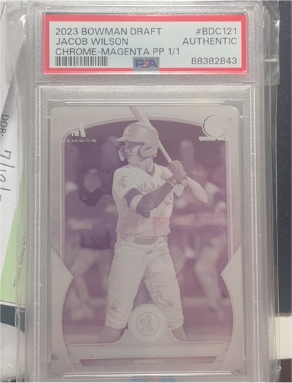 2023 Bowman Draft #BDC121 Jacob Wilson Chrome-Magenta Printing Plate 1/1 — front