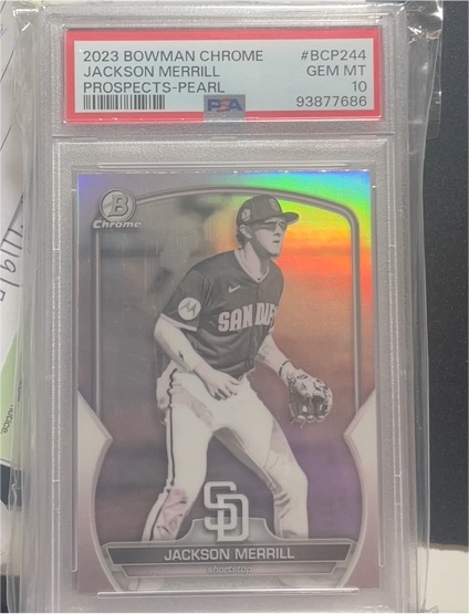 2023 Bowman Chrome #BCP244 Jackson Merrill — front