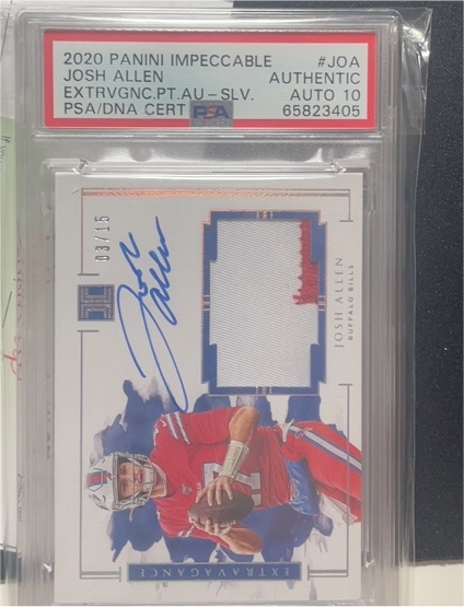 2020 Panini Impeccable #JOA Josh Allen — front