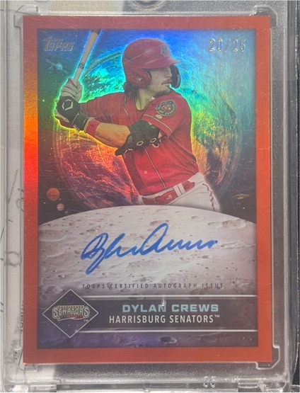 2024 Topps Pro Debut Future Cornerstones Auto Aqua Foil Dylan Crews #20/25 — front