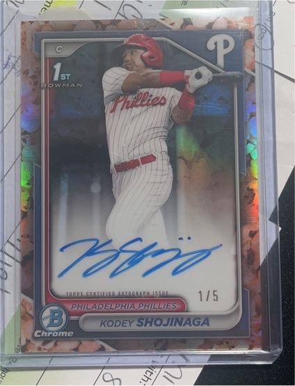 2024 Bowman Draft Chrome #CPA-KSH Kodey Shojinaga — front