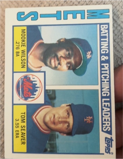 1984 Topps #246 Mets Batting & Pitching Leaders (Mookie Wilson / Tom Seaver) — front