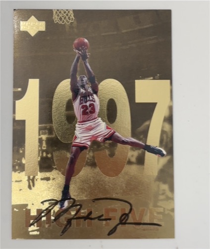1998 Upper Deck Gatorade #12 Michael Jordan High Five (1997) — front