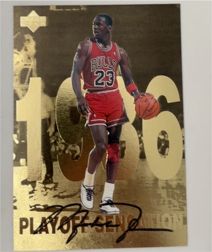 1998 Upper Deck Gatorade Gold Michael Jordan Playoff Sensation (1986) #2 — front