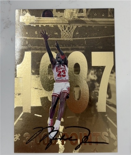 1998 Upper Deck Gold Jumbo #3 Michael Jordan 1987 3,000 Points — front