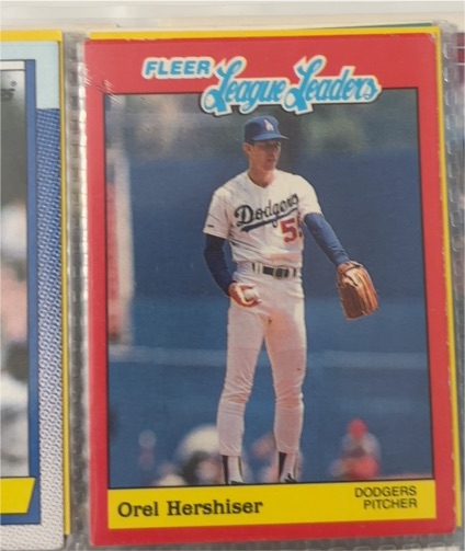 1989 Fleer League Leaders #20 Orel Hershiser — front