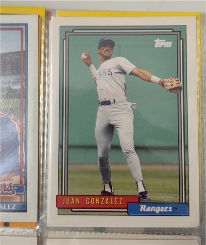 1992 Topps #27 Juan Gonzalez — front