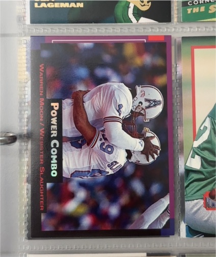 1993 Pro Set Power Combos Houston Oilers #6 Warren Moon/Webster Slaughter — front